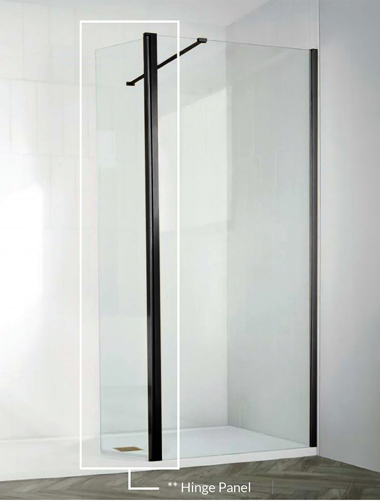 Oxford Black Wetroom Removeable Flipper Panel 30x200