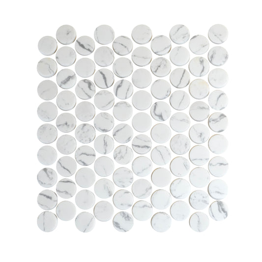 Marble Cararra Bianco Round - 31.8 x 31