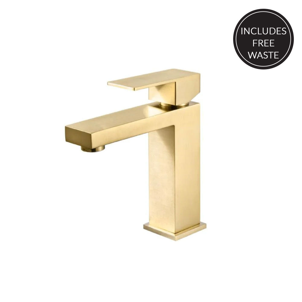 Oslo Mono Basin Tap inc Pop up Mixer in Gold