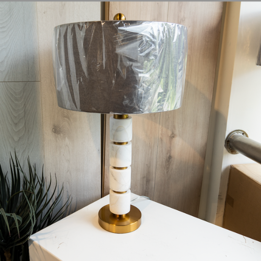 White Block Marble Lamp