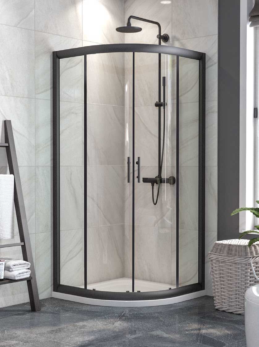 Austin Quadrant Black Shower Door