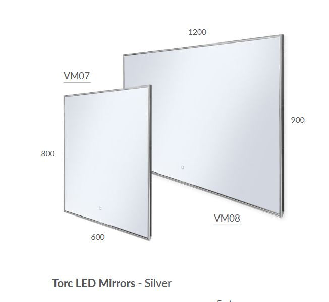 Torc LED mirror Silver - 2 sizes