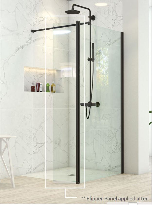 Oxford Black Wetroom Panel - 3 Sizes