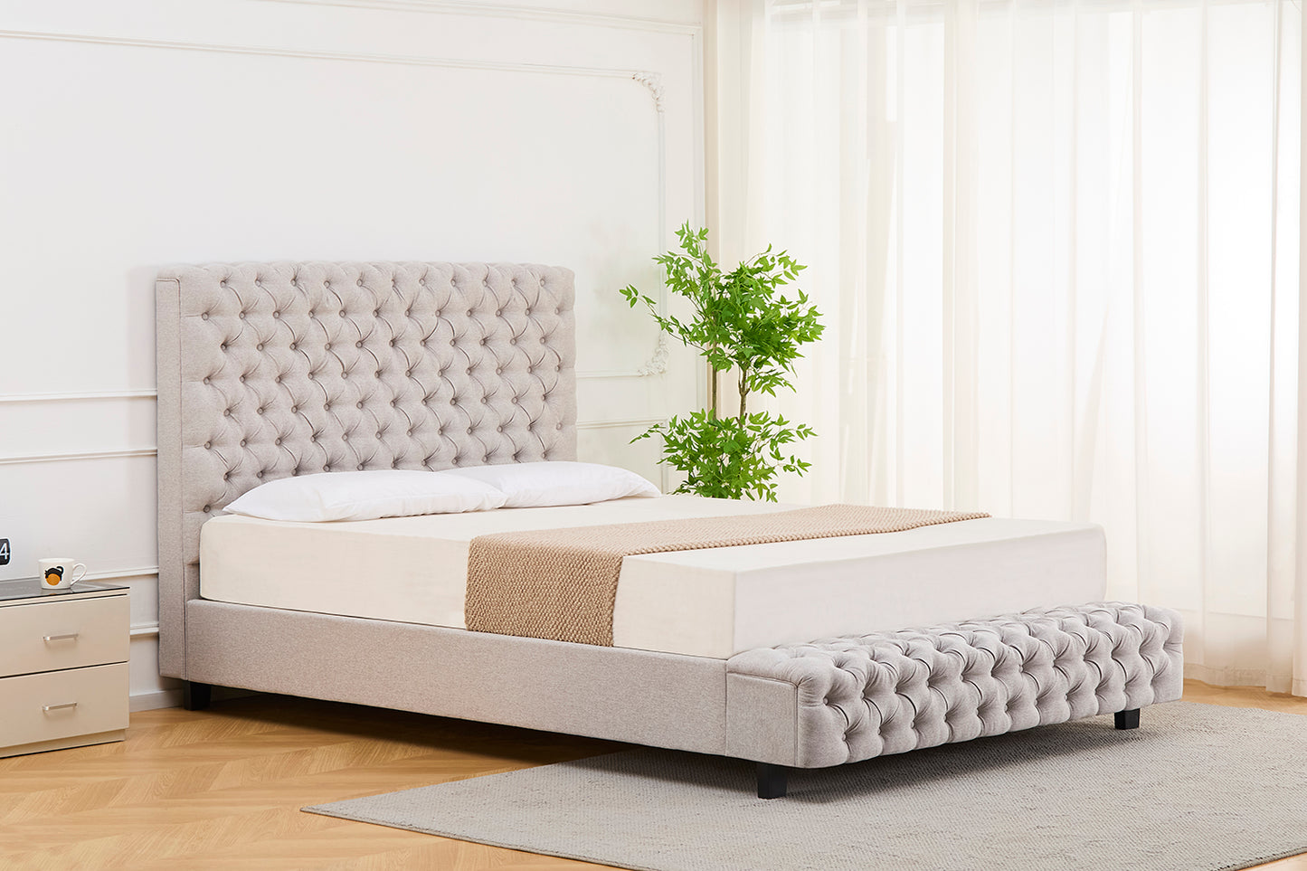 Aurora Bed Linen Fabric Beige