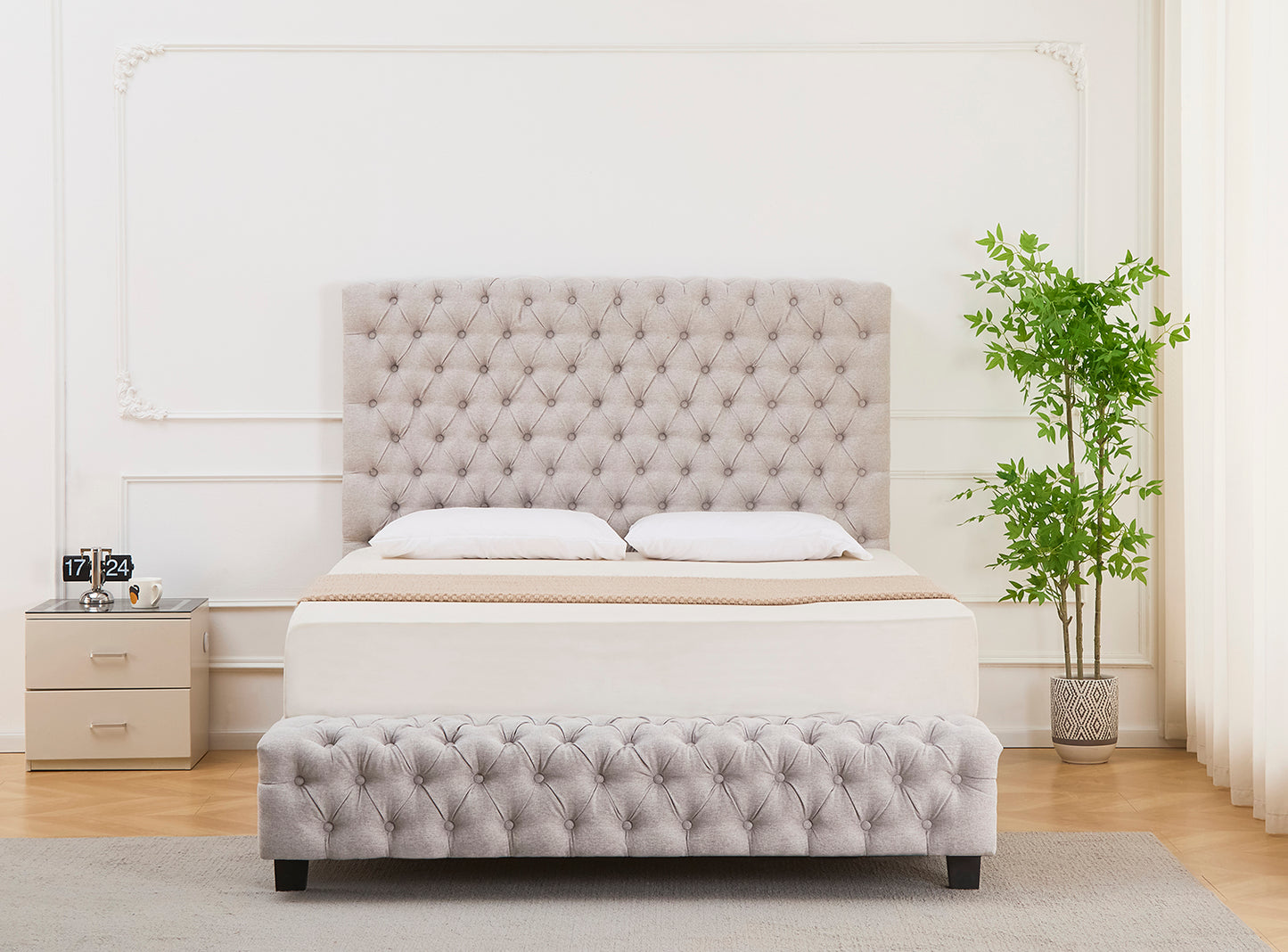 Aurora Bed Linen Fabric Beige