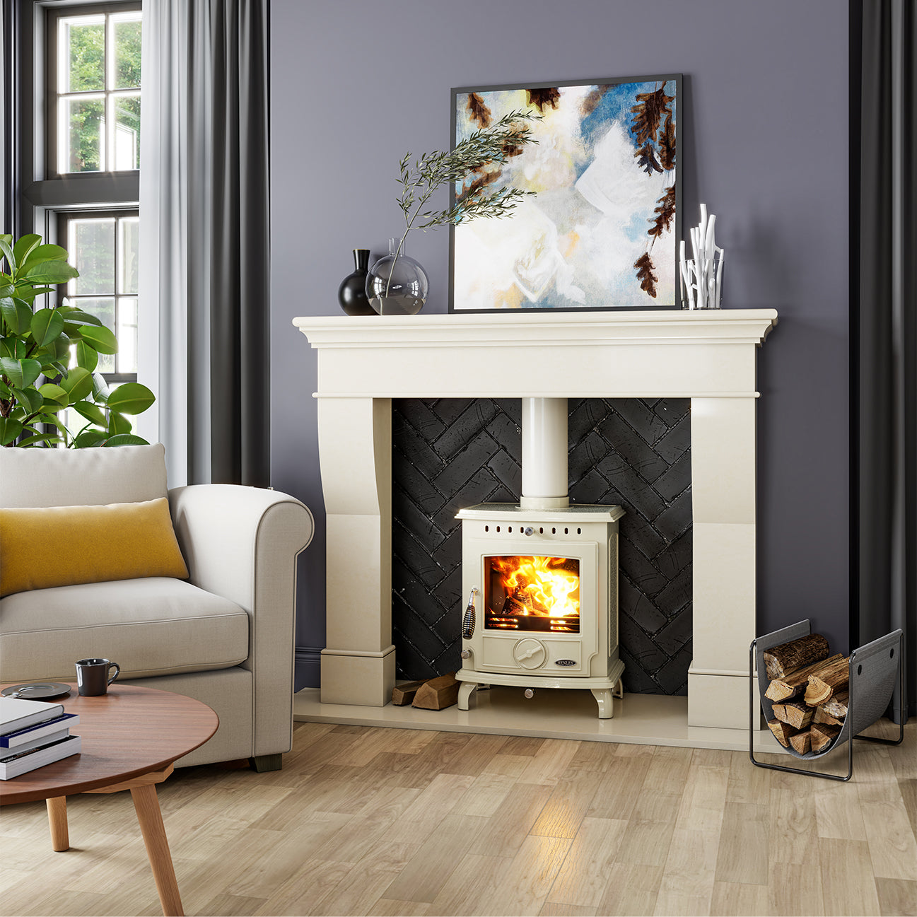 Henley Aran 5kW Multi Fuel - Enamel Cream