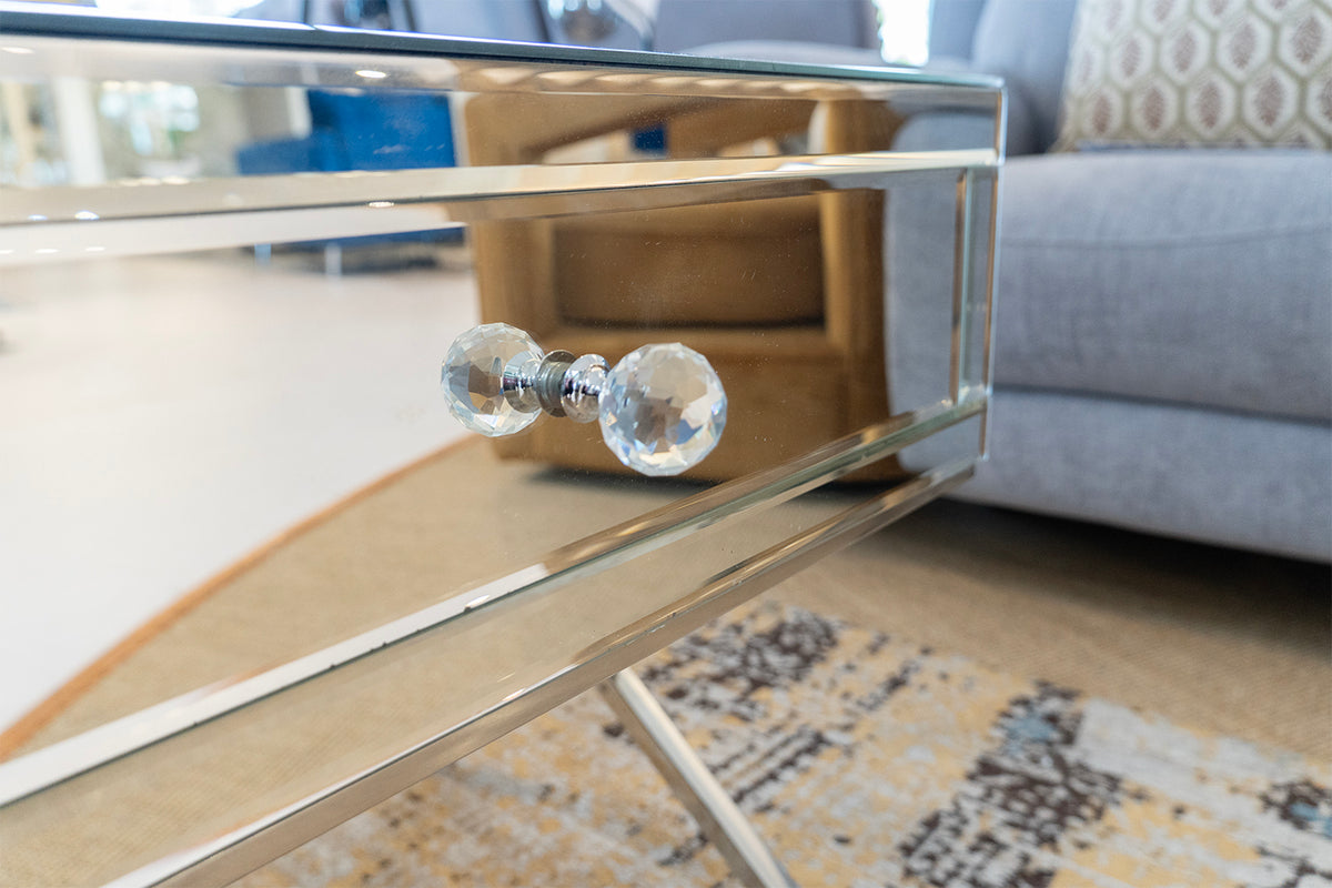 Coffee Table Mirrored Table 2 drawers