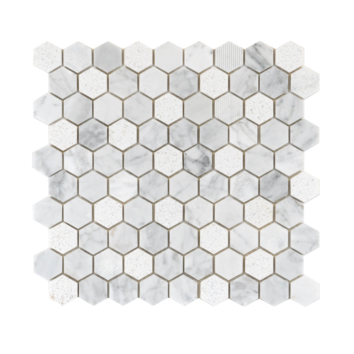 Mosaic Marble Carrara Hexagon - 30.5 x 29.5 - Priced per single sheet of tile