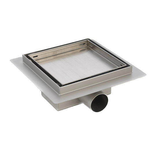 Square Floor Drain - 15cm Chrome