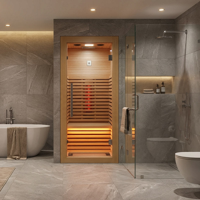 Wave 1 Person Indoor Canadian Hemlock Sauna