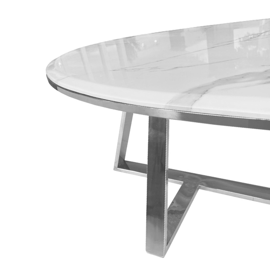 Orion Oval Coffee Table -Silver