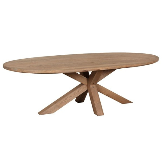 Tambour Grey Oiled Oval Table -Sizes Available