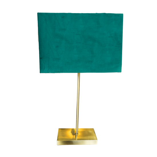 Gold Chrome Table Lamp- Emerald Green