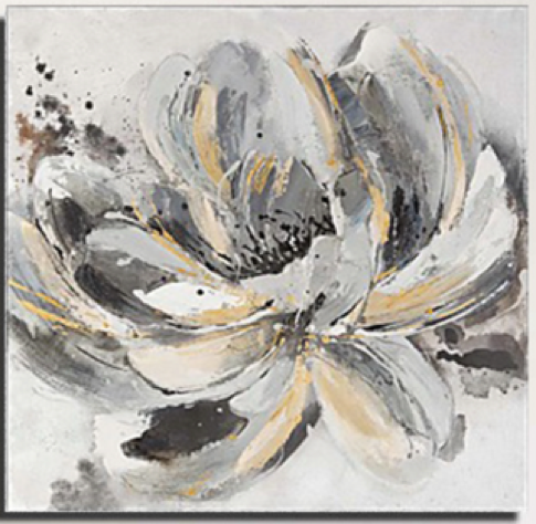 Framed Canvas Flower Oil Painting