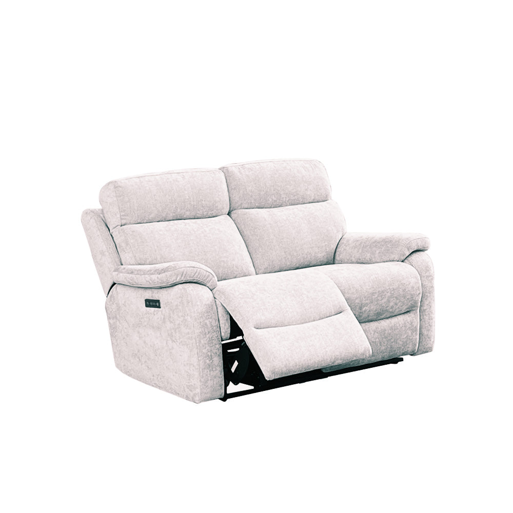 Chad Chilli 2 Seater Recliner Sofa - Silver Lainey Fabric