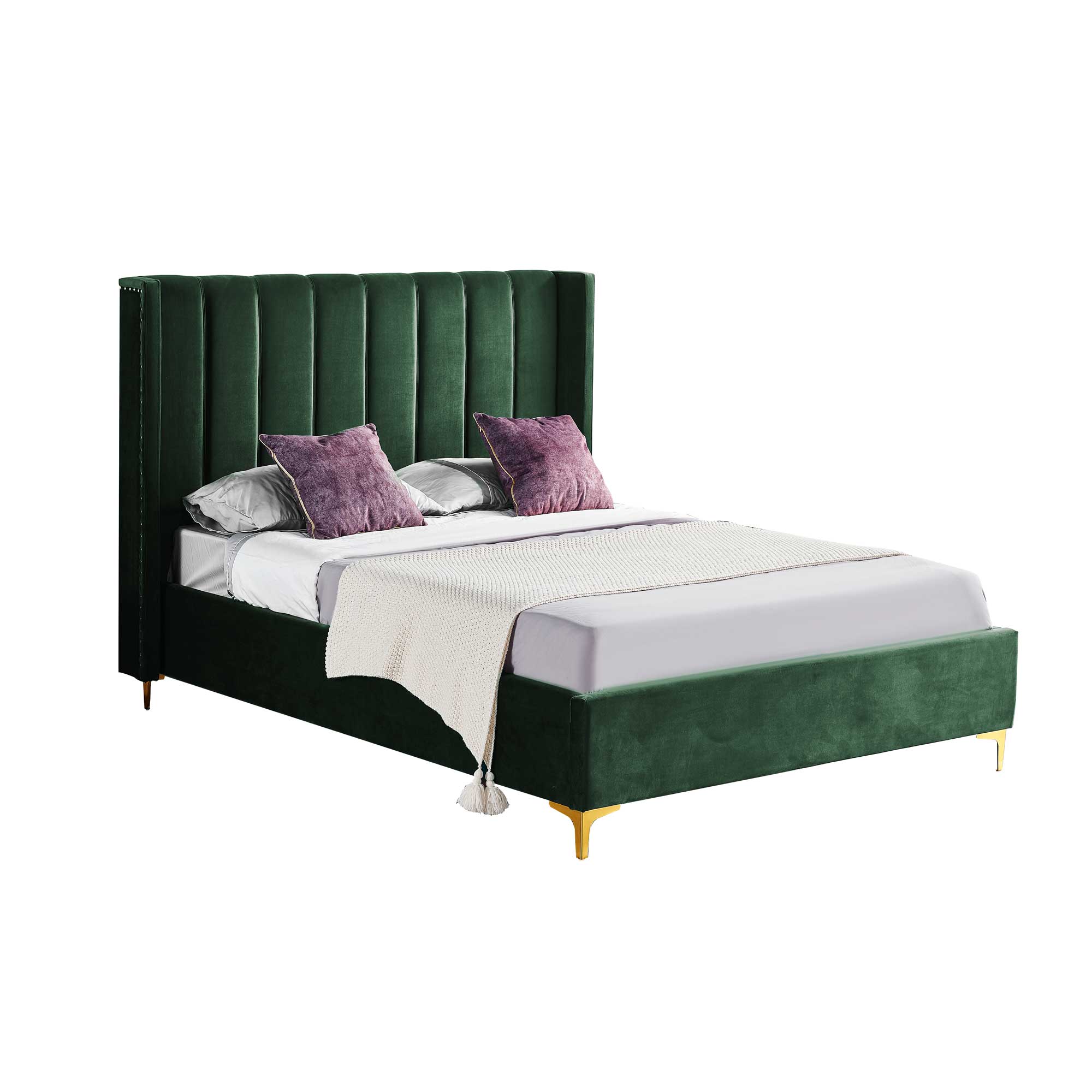 Emerald green shop queen bed frame