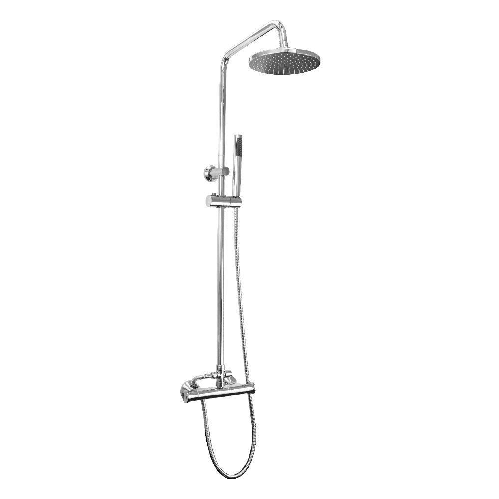 Genoa Square Thermostatic Bath Shower Set with Rainfall Shower Head & Hand  Shower