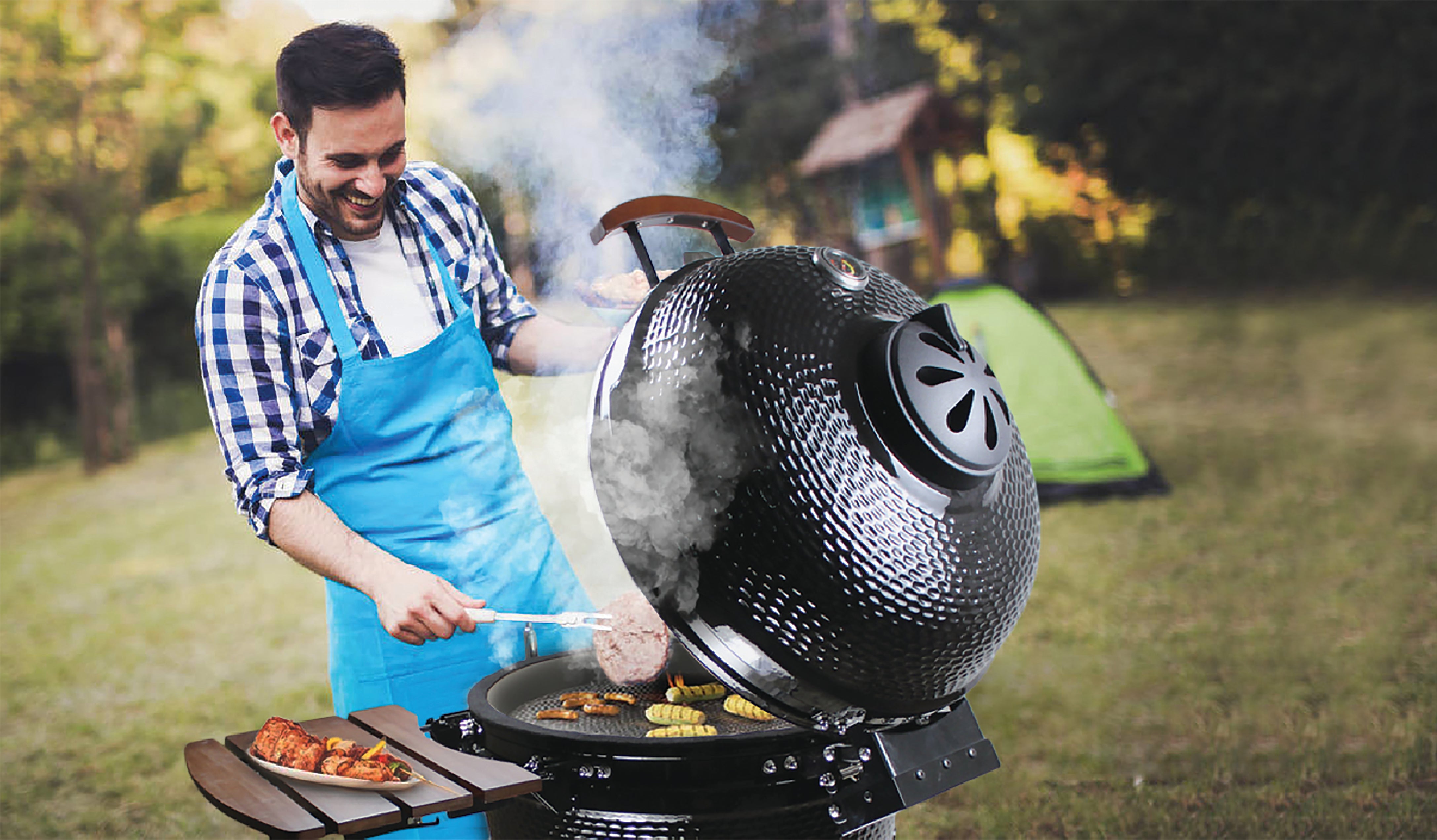 Ceramic on sale charcoal grill