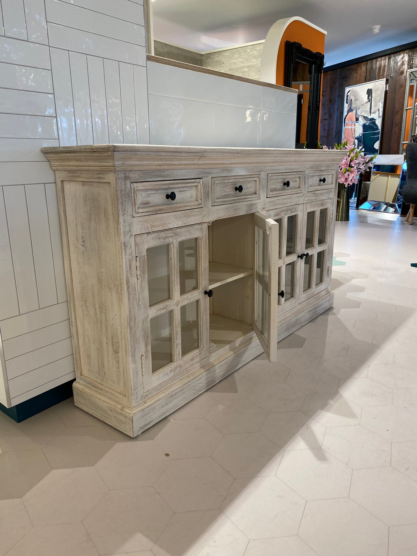 4 Door Stone Washed Cabinet