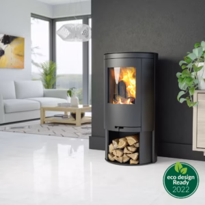 Elite G7 7.7kW wood burning stove styled in a modern interior