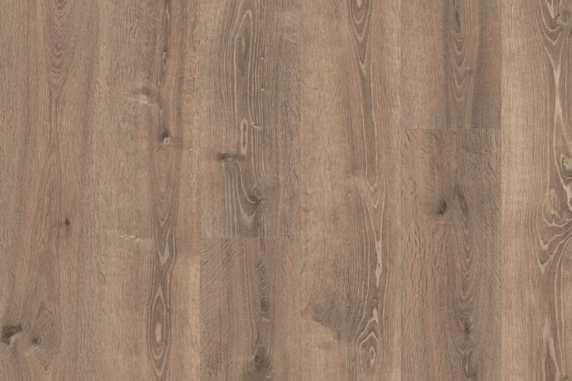 Close-up of Grey Bayford Oak Aqua laminate flooring with oak grain and knot detailing.