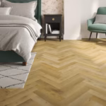 Privas Oak herringbone flooring in a bedroom interior